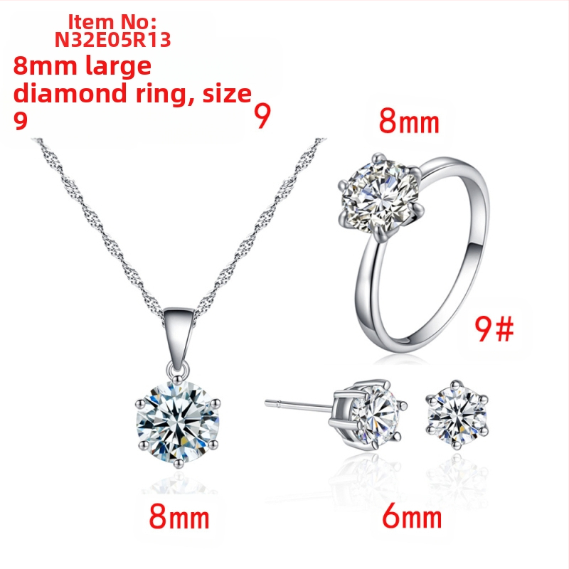 2023. aasta nišikujundusega kuue küünisega tsirkoonist kõrvarõngad, kaelakee naistele, lihtne mood, kõrge sensatsiooniga kõrvarõngad, ehete hulgimüük