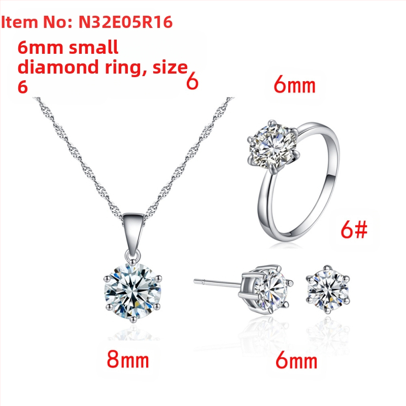 2023. aasta nišikujundusega kuue küünisega tsirkoonist kõrvarõngad, kaelakee naistele, lihtne mood, kõrge sensatsiooniga kõrvarõngad, ehete hulgimüük