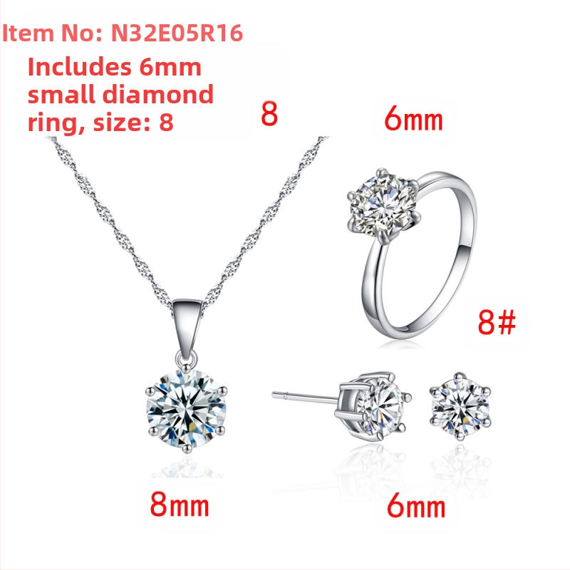 2023. aasta nišikujundusega kuue küünisega tsirkoonist kõrvarõngad, kaelakee naistele, lihtne mood, kõrge sensatsiooniga kõrvarõngad, ehete hulgimüük