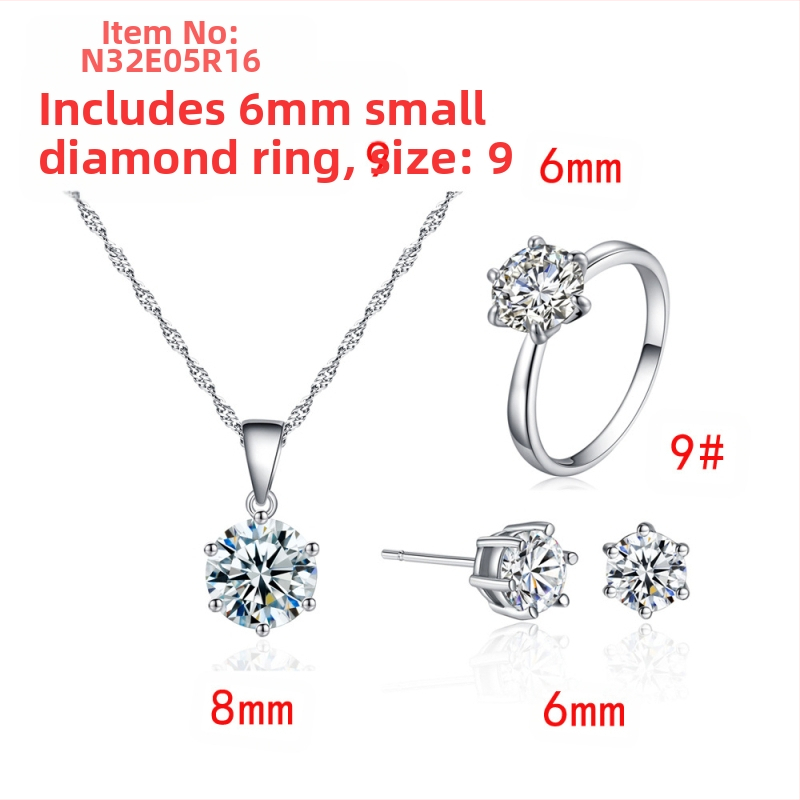 2023. aasta nišikujundusega kuue küünisega tsirkoonist kõrvarõngad, kaelakee naistele, lihtne mood, kõrge sensatsiooniga kõrvarõngad, ehete hulgimüük