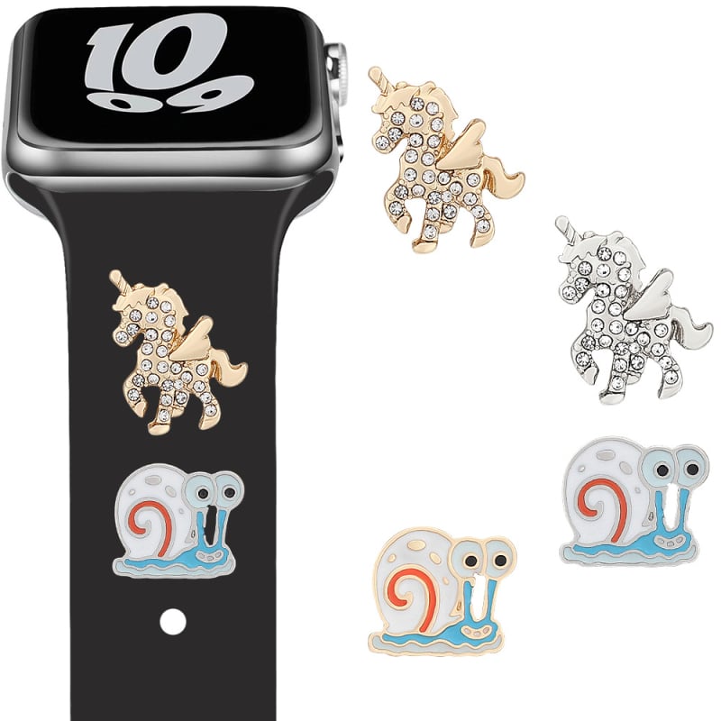 Apple Watch díszgyűrűhöz alkalmas Apple Watch okos szilikon szíj gyémánt díszcsattal, díszszegekkel
