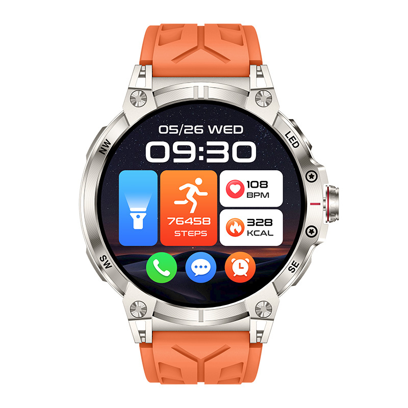 Piiriülene Kc89 nutikell, pulsisageduse kompass, taskulamp, nutikas äratuskell, Bluetooth-kõne, välistingimustes sportimiseks mõeldud kell