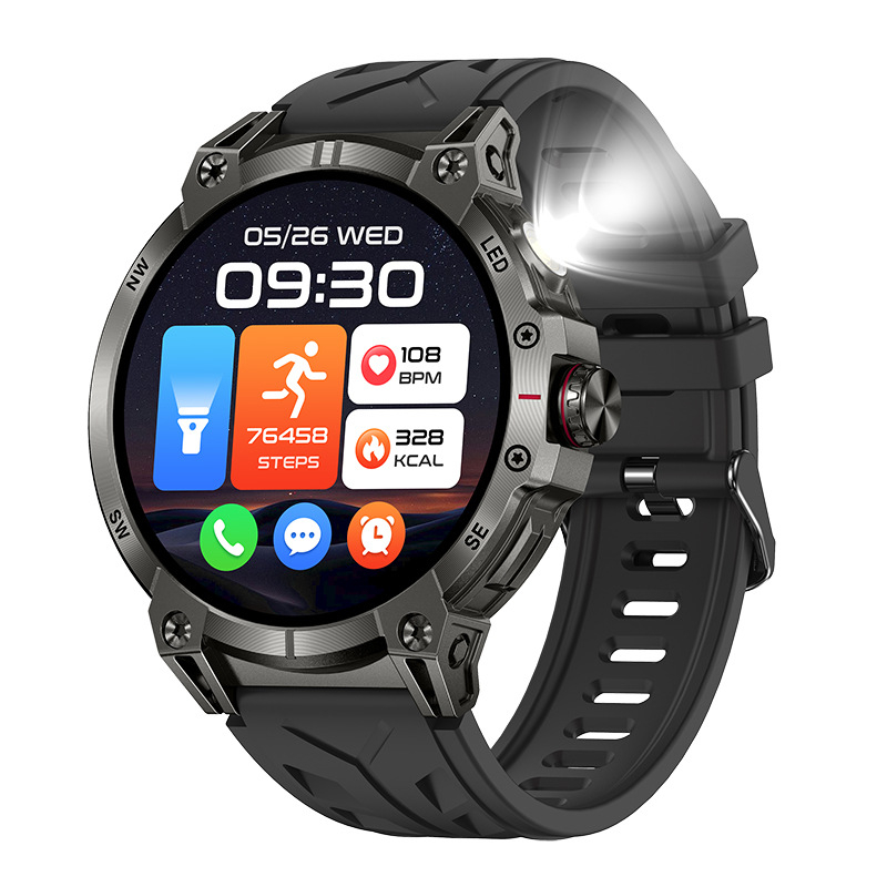 CrossBorder Kc89 Smart Watch Pulse Right Compass Fan Fan Smart Budík Bluetooth Call Watch Outdoor Sports Watch