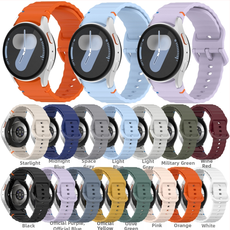 Lisizawa sobib Samsung Galaxy Watch7 lainelise joonega rihmaga Watchfe/456 silikoonrihmaga