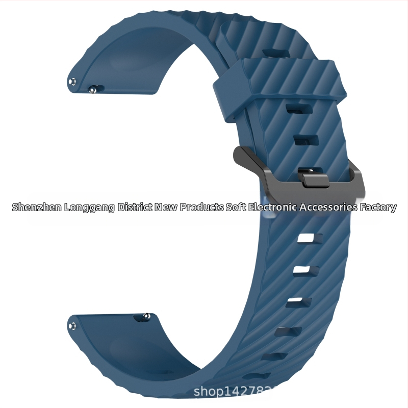 „Samsung Watch 7“ eglės spalvos silikoninis dirželis su juoda sagtimi, 20/22 mm, eglės spalvos.