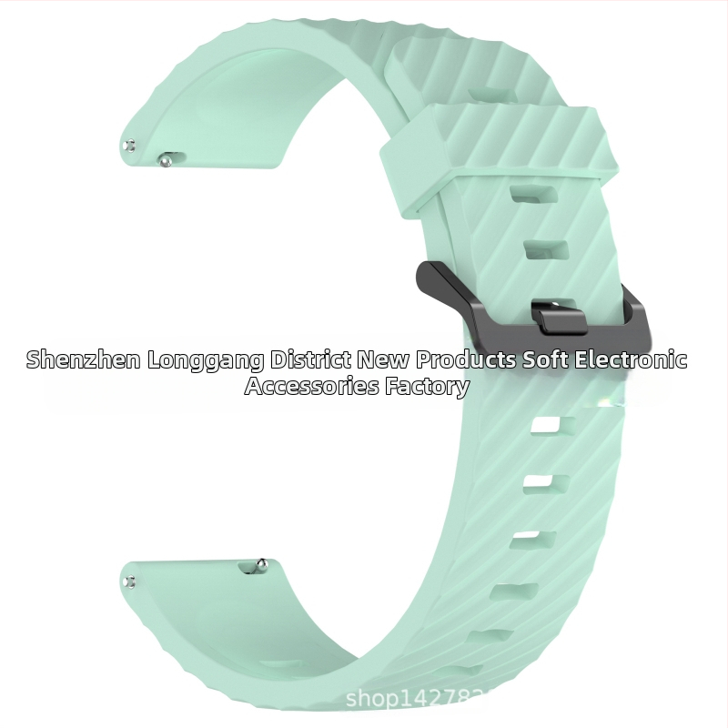 „Samsung Watch 7“ eglės spalvos silikoninis dirželis su juoda sagtimi, 20/22 mm, eglės spalvos.