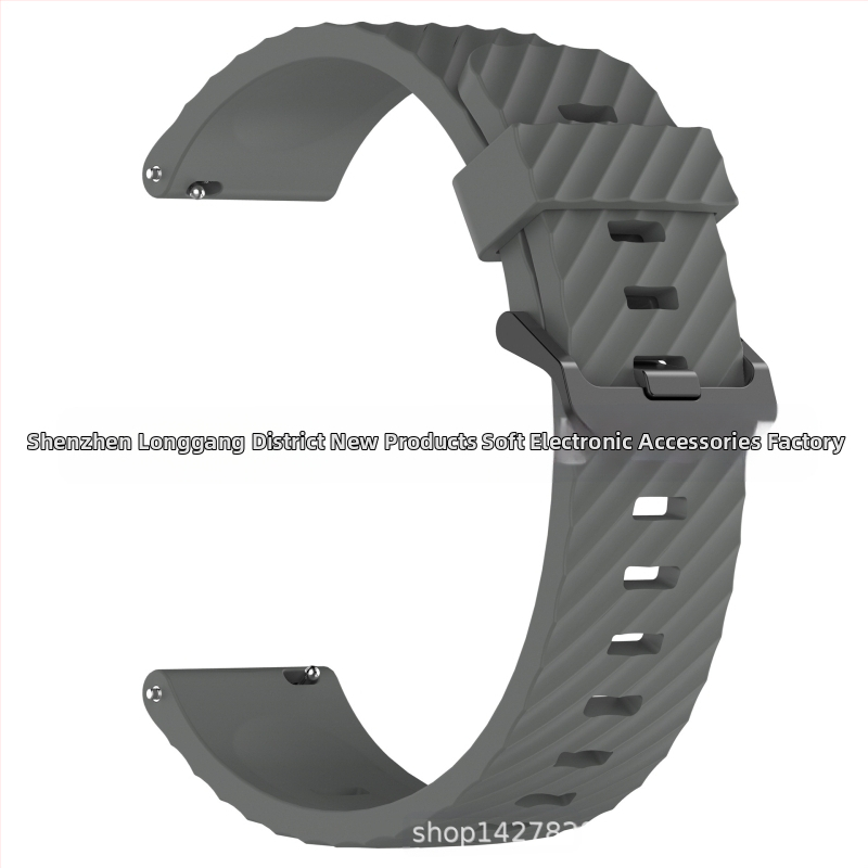 „Samsung Watch 7“ eglės spalvos silikoninis dirželis su juoda sagtimi, 20/22 mm, eglės spalvos.