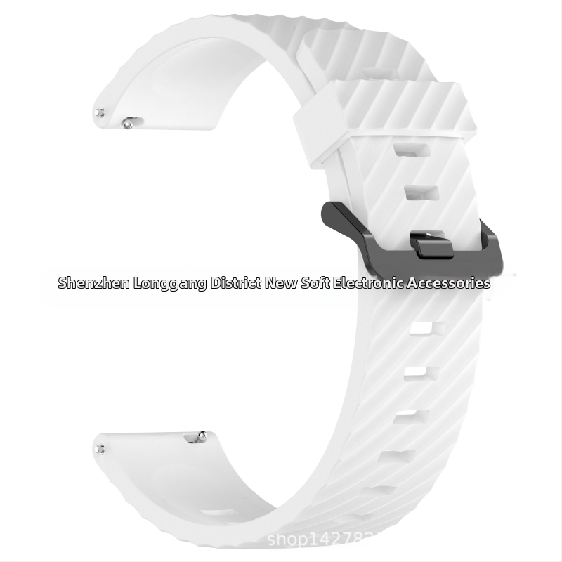 „Samsung Watch 7“ eglės spalvos silikoninis dirželis su juoda sagtimi, 20/22 mm, eglės spalvos.