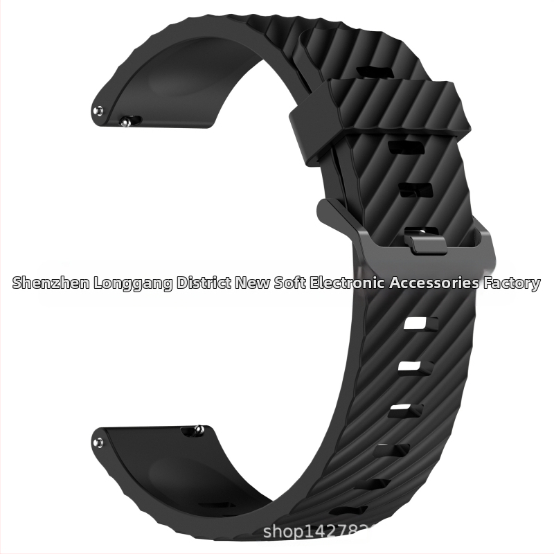 „Samsung Watch 7“ eglės spalvos silikoninis dirželis su juoda sagtimi, 20/22 mm, eglės spalvos.