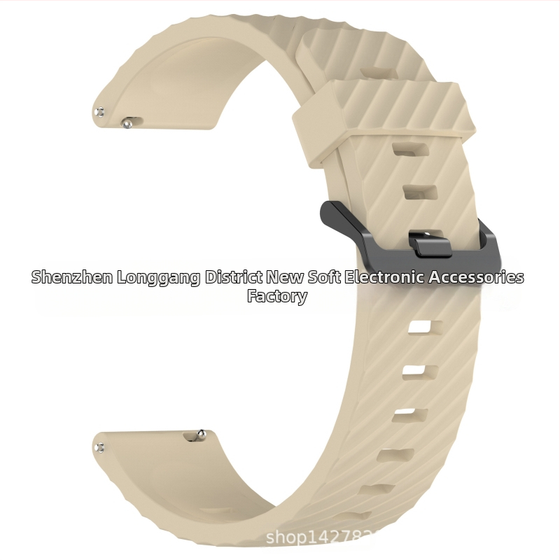 „Samsung Watch 7“ eglės spalvos silikoninis dirželis su juoda sagtimi, 20/22 mm, eglės spalvos.