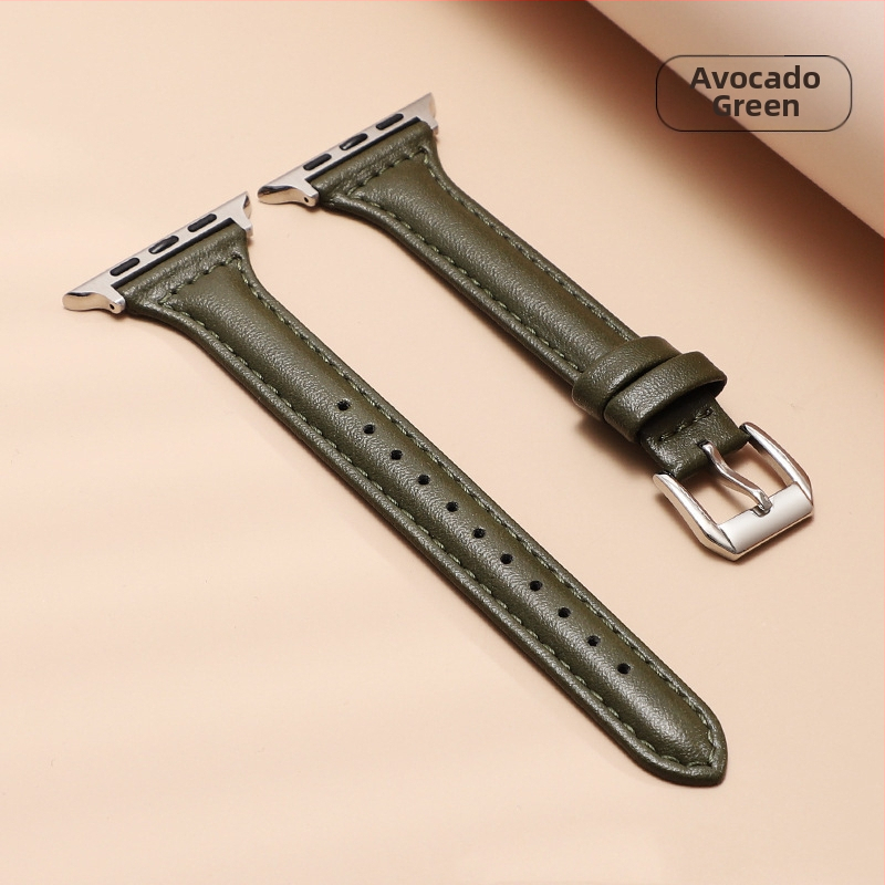 „Apple Watch 7/6/SE/5“ siauro juosmens odinis dirželis, naujas, skirtas „iwatch 4/3“ laikrodžiui.