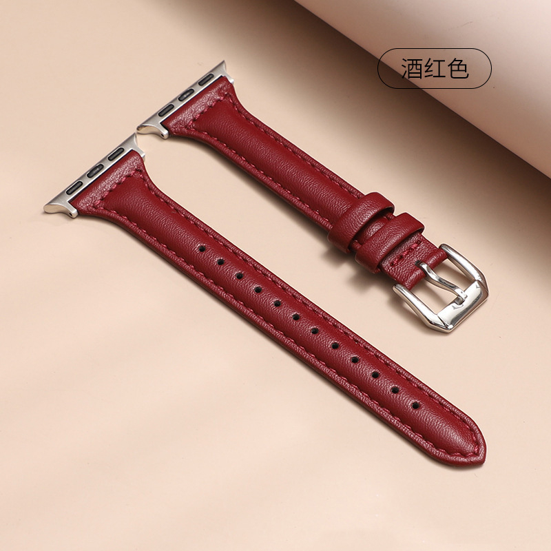 „Apple Watch 7/6/SE/5“ siauro juosmens odinis dirželis, naujas, skirtas „iwatch 4/3“ laikrodžiui.