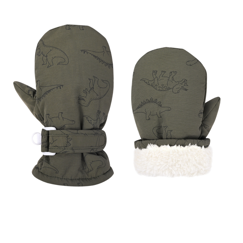 Hulgimüük laste kindad poistele ja tüdrukutele soojad kindad koomiksi dinosauruste trükiga külmakindlad sametist lumekindad