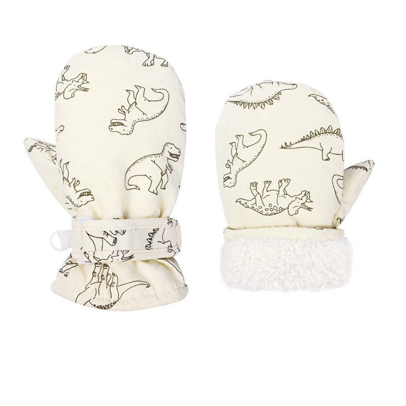 Hulgimüük laste kindad poistele ja tüdrukutele soojad kindad koomiksi dinosauruste trükiga külmakindlad sametist lumekindad