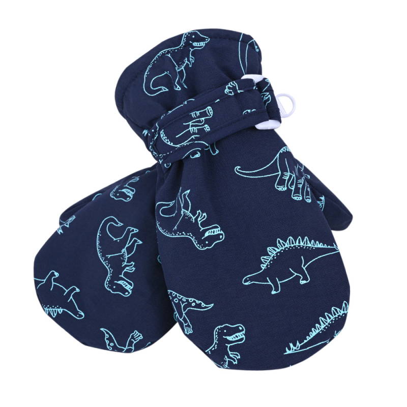 Hulgimüük laste kindad poistele ja tüdrukutele soojad kindad koomiksi dinosauruste trükiga külmakindlad sametist lumekindad