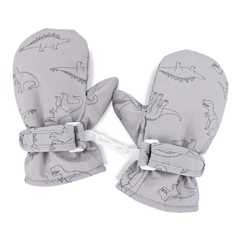 Hulgimüük laste kindad poistele ja tüdrukutele soojad kindad koomiksi dinosauruste trükiga külmakindlad sametist lumekindad