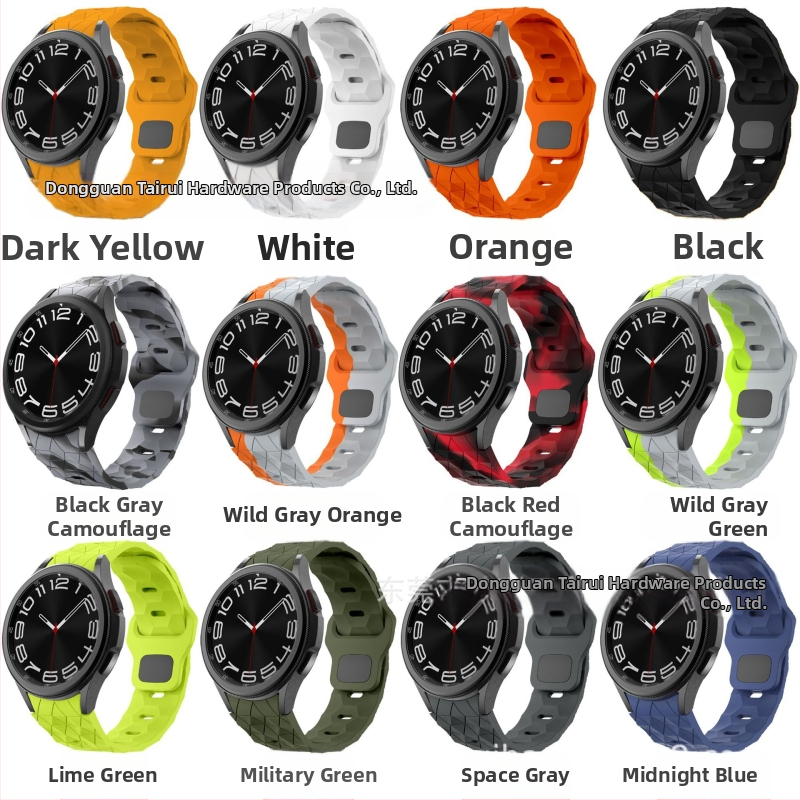За Samsung Galaxy watch6/5/4 силиконова каишка с футболен мотив watch6classic катарама