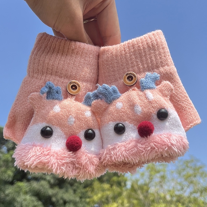 Beebi uued sügis- ja talvekindad, paksendatud soojad poistele ja tüdrukutele, kirjutamiseks, klapitavad, armsad sõrmedega ühendavad beebikindad