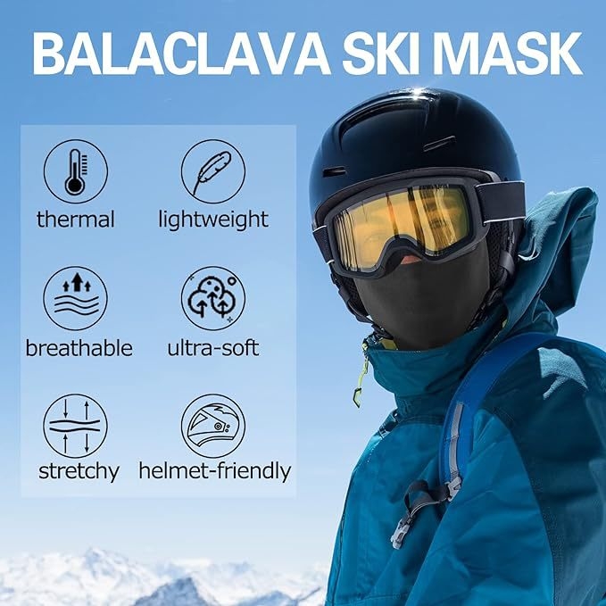 Žieminė slidinėjimo kaukė su vilnos pamušalu, šiltas jojimo gobtuvas, lauko vilnos šalikas, neperpučiama kaukė, neperpučiama šalčiui, jojimo kepurė