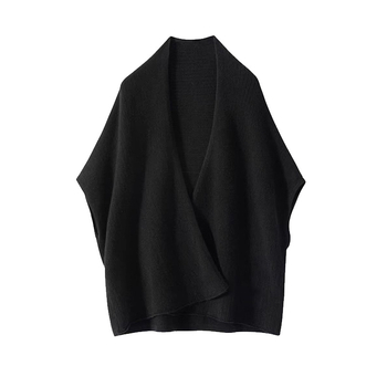 Honkongo stiliaus grynos vilnos megztas moteriškas rudens ir žiemos naujo dizaino megztinis-paltas, universalus skara, didelis pončas