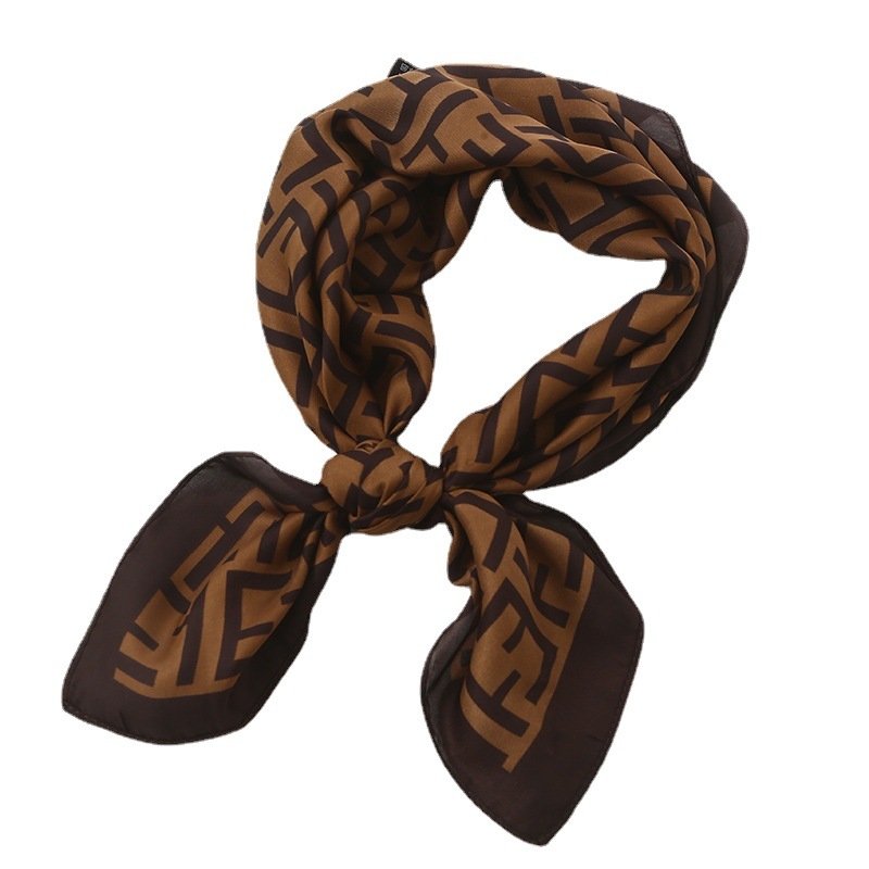 70*70 to paties stiliaus dryžuotas šilkinis šalikas, moteriškas mažas kvadratinis šalikas, korėjietiško stiliaus universalus profesionalus mažas šalikas, vasarinis plonas dekoratyvinis šalikas