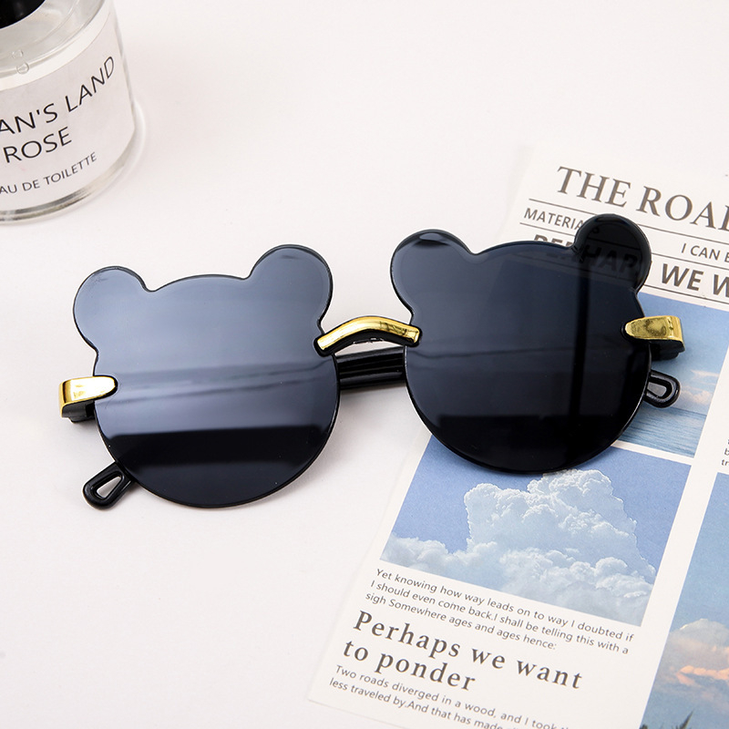 Karukujulised ühes tükis raamiga laste päikeseprillid, armsad koomiksiprillid, päikesesirm, UV-kaitsega gradientvärvi päikeseprillid, kassisilmaprillid