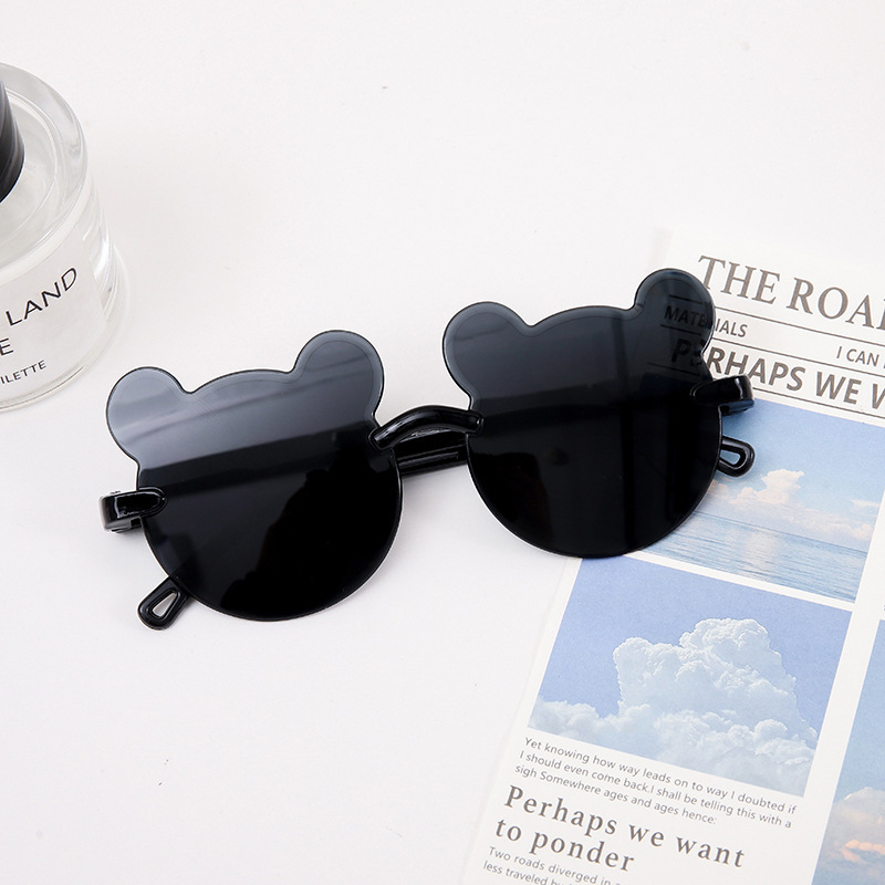 Karukujulised ühes tükis raamiga laste päikeseprillid, armsad koomiksiprillid, päikesesirm, UV-kaitsega gradientvärvi päikeseprillid, kassisilmaprillid