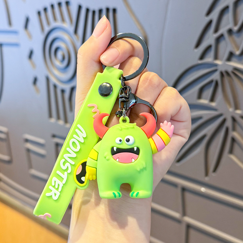 Radošs briesmoņa multfilmas atslēgu piekariņš sievietēm, jauks trīsdimensiju lelles kulons, moderns skolas somas piekarināms atslēgas mazs kulons