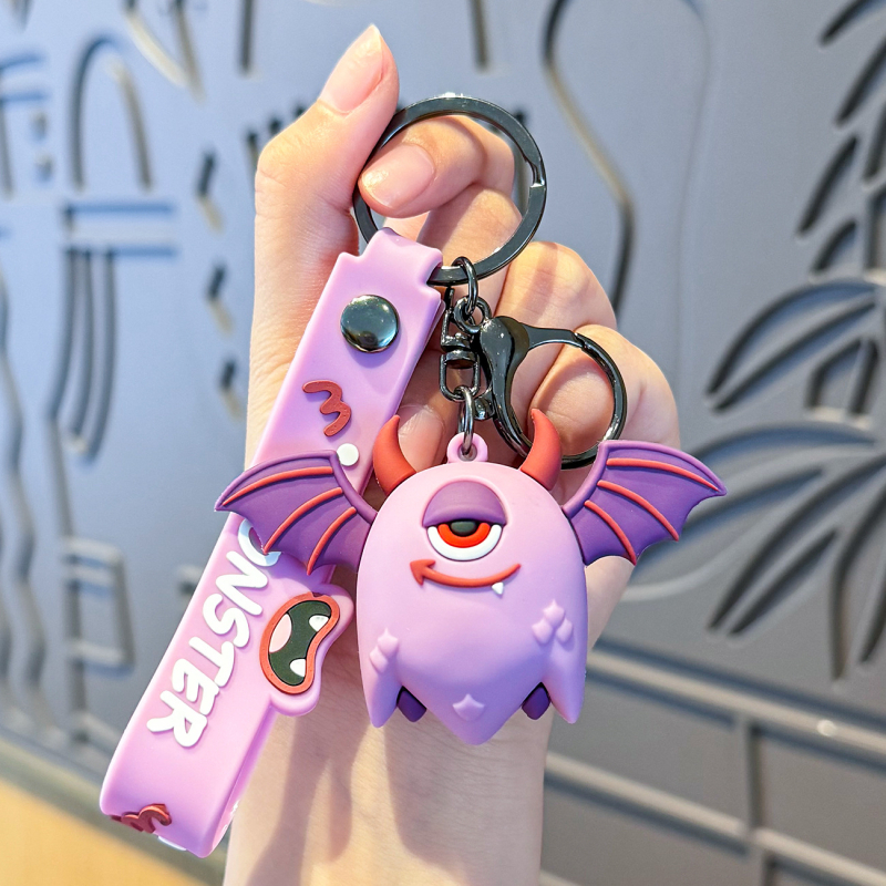 Radošs briesmoņa multfilmas atslēgu piekariņš sievietēm, jauks trīsdimensiju lelles kulons, moderns skolas somas piekarināms atslēgas mazs kulons