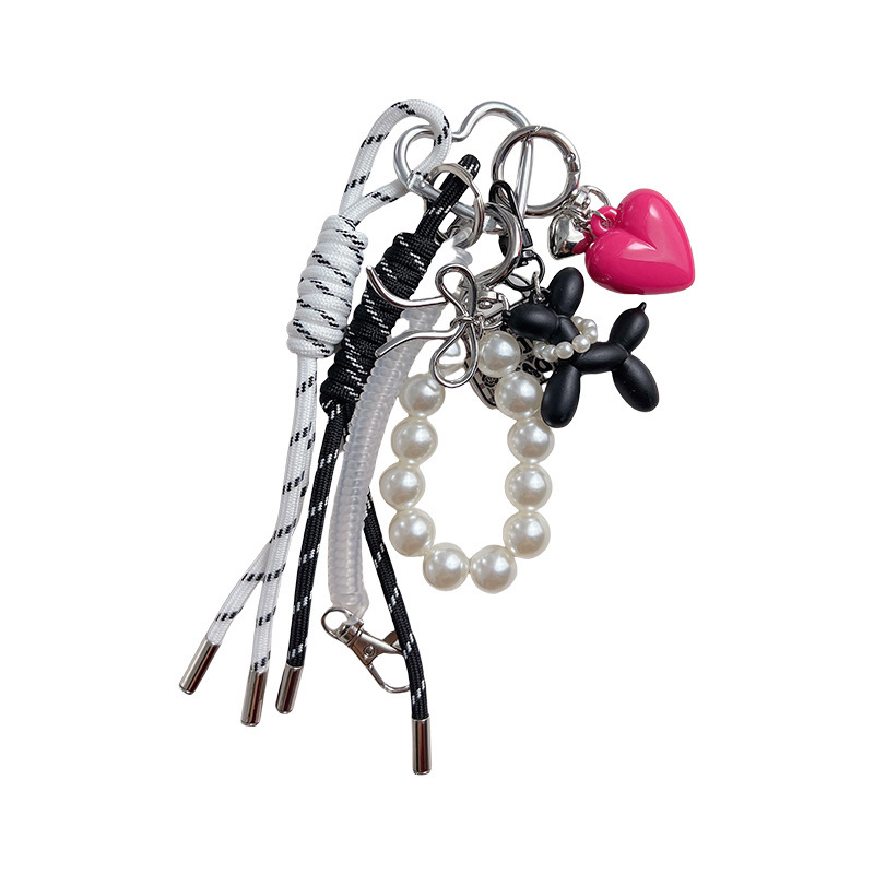 Naujo stiliaus pintos virvės sportinės serijos karoliukų raktų pakabukas, rankų darbo pintos perlų grandinėlės automobilio raktų maišelis, dekoratyvinis pakabukas