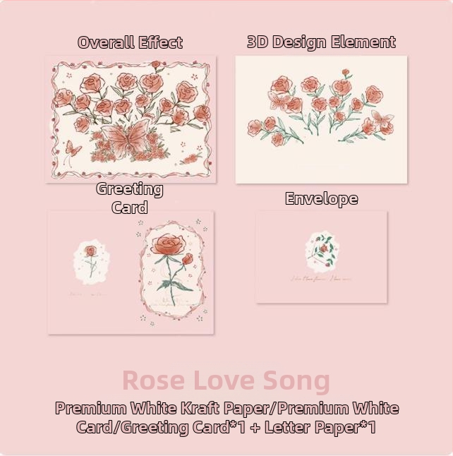 Kaart 3ins Lihtne ja elegantne Ta Tipptasemel Kuumkuldne Kingitus Õpetajapäeva Armastaja Õnnitluskaart ja Sünnipäeva Roos Kolmemõõtmeline Armastusraamat