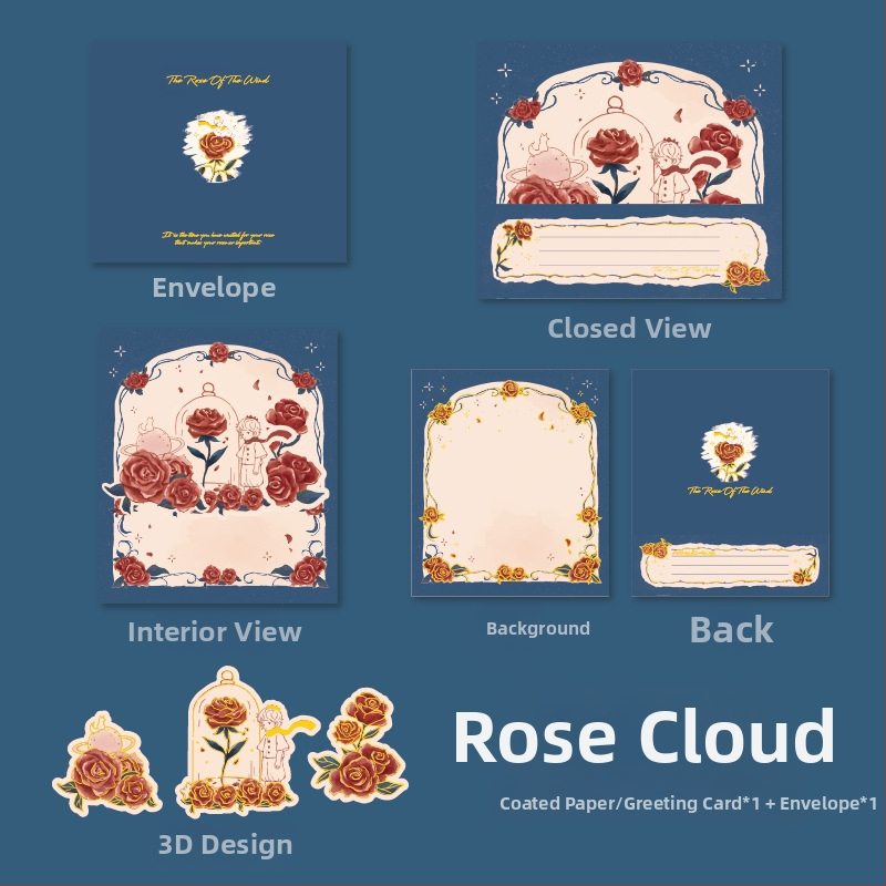 Kaart 3ins Lihtne ja elegantne Ta Tipptasemel Kuumkuldne Kingitus Õpetajapäeva Armastaja Õnnitluskaart ja Sünnipäeva Roos Kolmemõõtmeline Armastusraamat