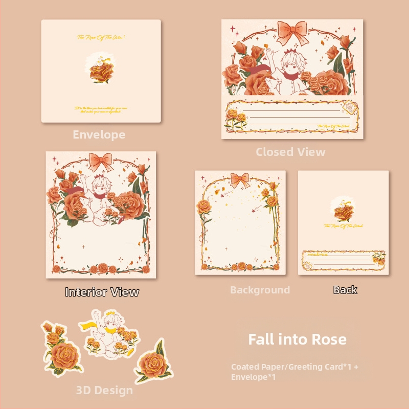 Kaart 3ins Lihtne ja elegantne Ta Tipptasemel Kuumkuldne Kingitus Õpetajapäeva Armastaja Õnnitluskaart ja Sünnipäeva Roos Kolmemõõtmeline Armastusraamat