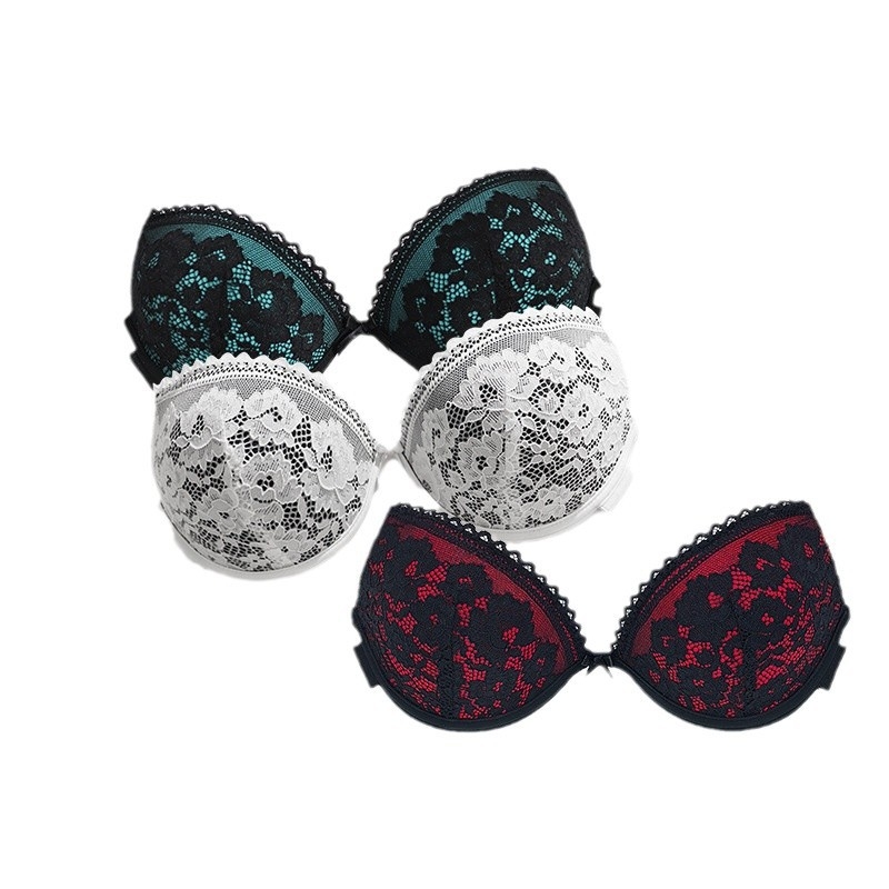 Γυναικείο εσώρουχο με όμορφη πλάτη, μικρό στήθος, σέξι push-up δαντελένιο σουτιέν με διαφανείς τιράντες στους ώμους, σουτιέν χωρίς τιράντες για πάρτι