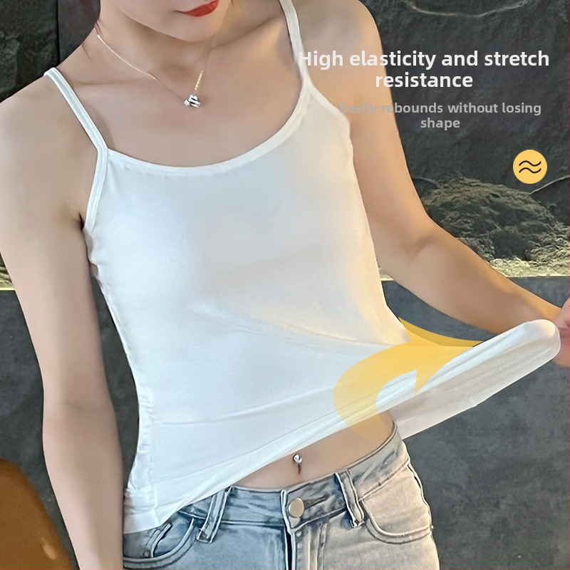 Дамска потник, основно връхно облекло, без ръкави, универсално секси модално черно-бяло потник, вътрешно облекло за студентки