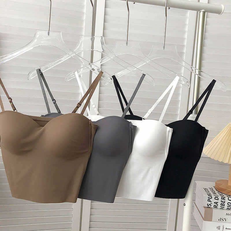 Ice Silk Sling ilus seljavest ühes tükis fikseeritud tassiga aluspesu alus reguleeritava õlarihmaga lühikeste torudega top naistele