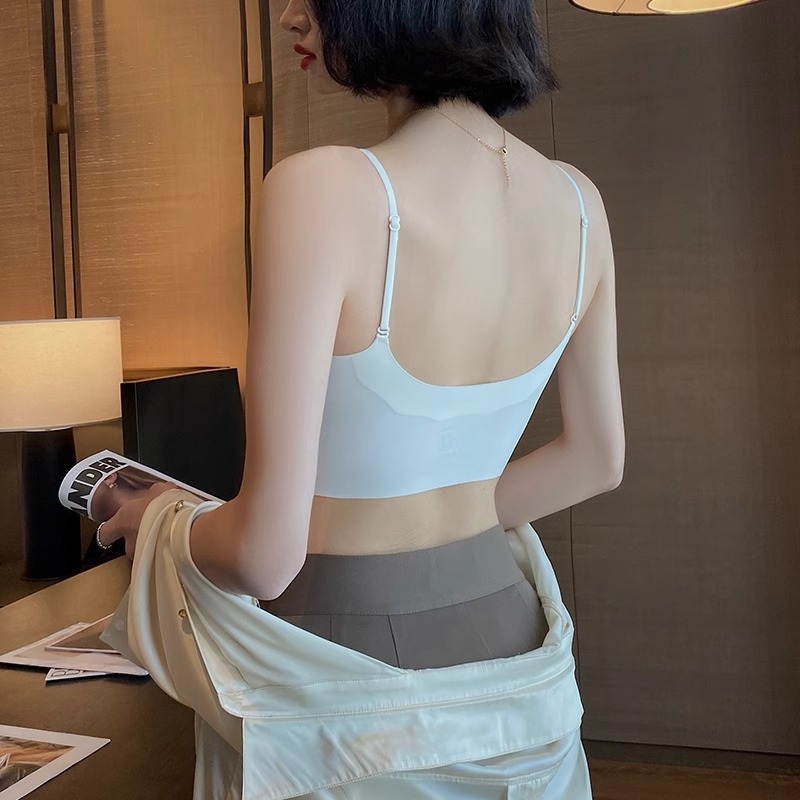 Pitsiline seksikas ilus seljatoruga rinnahoidja naistele suvine anti-light U-kujuline üliõhukese küüliku kõrvadega fikseeritud korviga korviga rinnahoidja