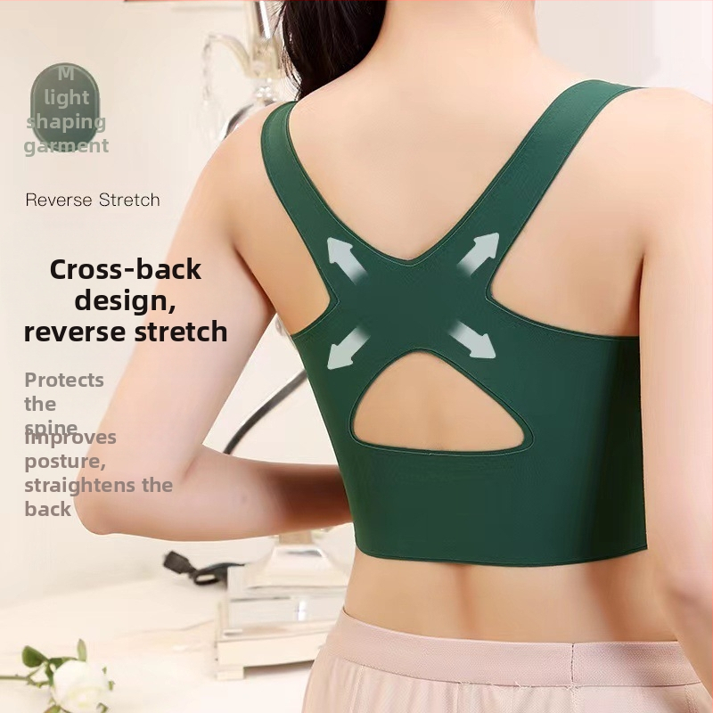 Športová podprsenka Push-up Beauty Back Cross side pracka Fitness s nastaviteľnou podporou prsníkov, bezšvíková športová spodná bielizeň