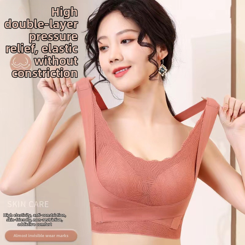 Športová podprsenka Push-up Beauty Back Cross side pracka Fitness s nastaviteľnou podporou prsníkov, bezšvíková športová spodná bielizeň