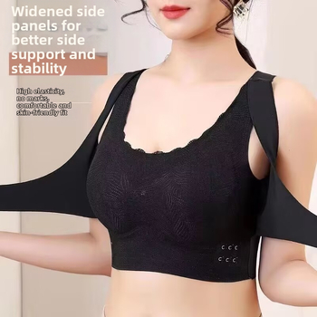 Vestă sport cu cataramă laterală din dantelă, rezistentă la șocuri, fără sudură, spate frumos, reglabil, yoga, fitness, lenjerie sport pentru femei