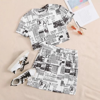 2025 Prekogranično europsko i američko popularno žensko odijelo kratkih rukava Ljetna ženska digitalno tiskana kućna odjeća Ležerno odijelo