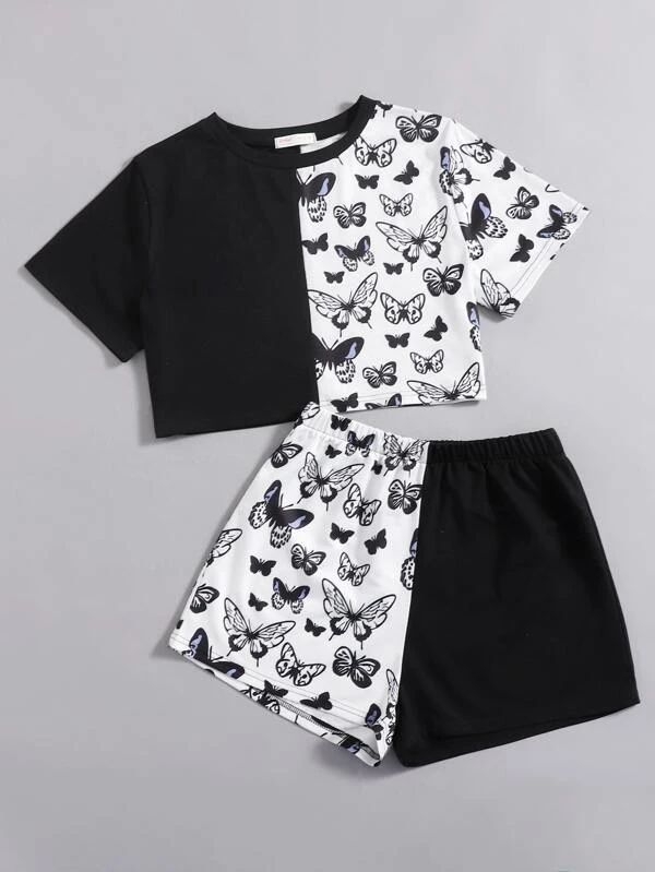 2025 Prekogranično europsko i američko popularno žensko odijelo kratkih rukava Ljetna ženska digitalno tiskana kućna odjeća Ležerno odijelo