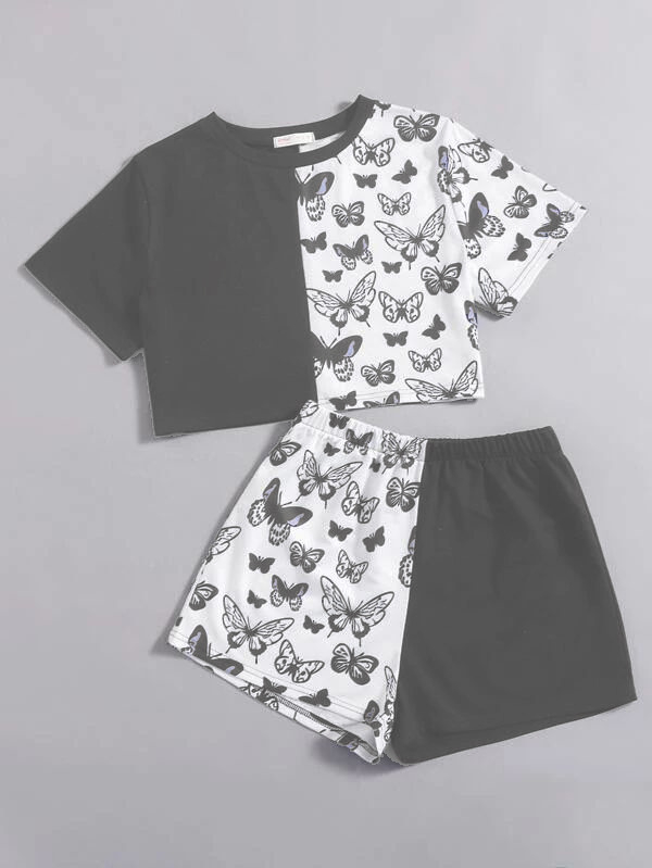 2025 Prekogranično europsko i američko popularno žensko odijelo kratkih rukava Ljetna ženska digitalno tiskana kućna odjeća Ležerno odijelo