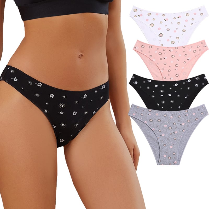 FINETOO lenjerie intimă pentru femei, mărimi europene, cu model floral mic, drăguț, sexy, confortabil