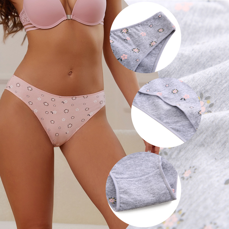 FINETOO lenjerie intimă pentru femei, mărimi europene, cu model floral mic, drăguț, sexy, confortabil