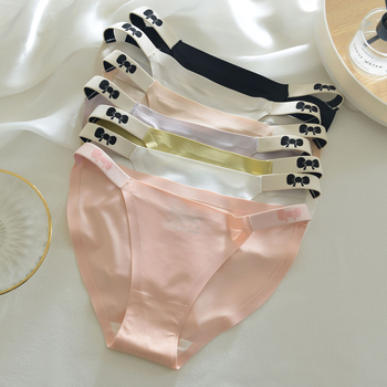 Γυναικεία σέξι σλιπ από μετάξι Ice Silk χωρίς ίχνη για κορίτσια, σέξι μισό στρινγκ με ζαχαρωτά σλιπ από μετάξι Mulberry και χαμηλή μέση