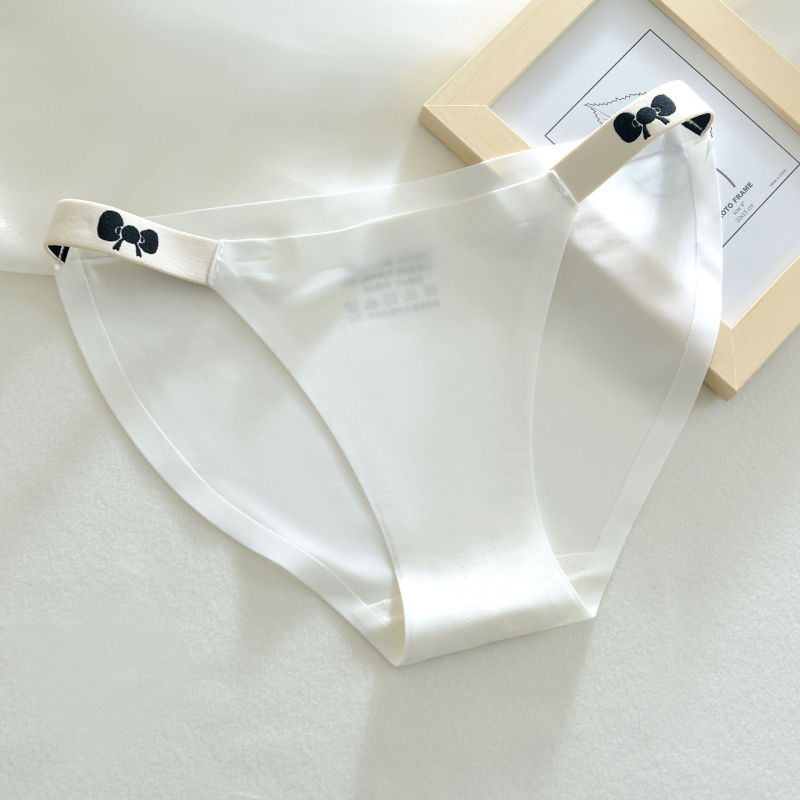 Γυναικεία σέξι σλιπ από μετάξι Ice Silk χωρίς ίχνη για κορίτσια, σέξι μισό στρινγκ με ζαχαρωτά σλιπ από μετάξι Mulberry και χαμηλή μέση