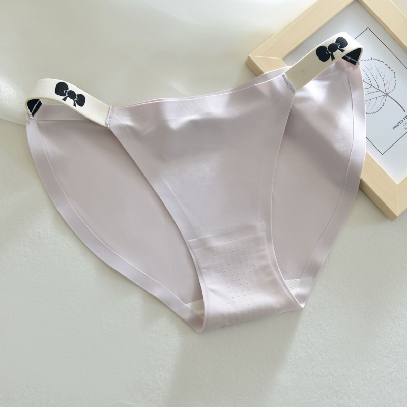 Γυναικεία σέξι σλιπ από μετάξι Ice Silk χωρίς ίχνη για κορίτσια, σέξι μισό στρινγκ με ζαχαρωτά σλιπ από μετάξι Mulberry και χαμηλή μέση