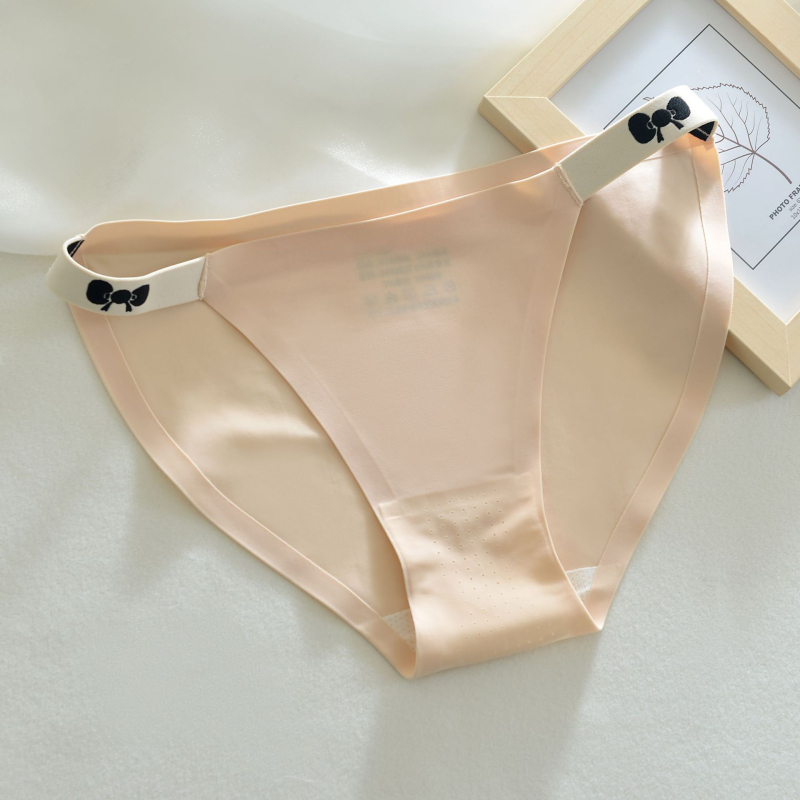 Γυναικεία σέξι σλιπ από μετάξι Ice Silk χωρίς ίχνη για κορίτσια, σέξι μισό στρινγκ με ζαχαρωτά σλιπ από μετάξι Mulberry και χαμηλή μέση