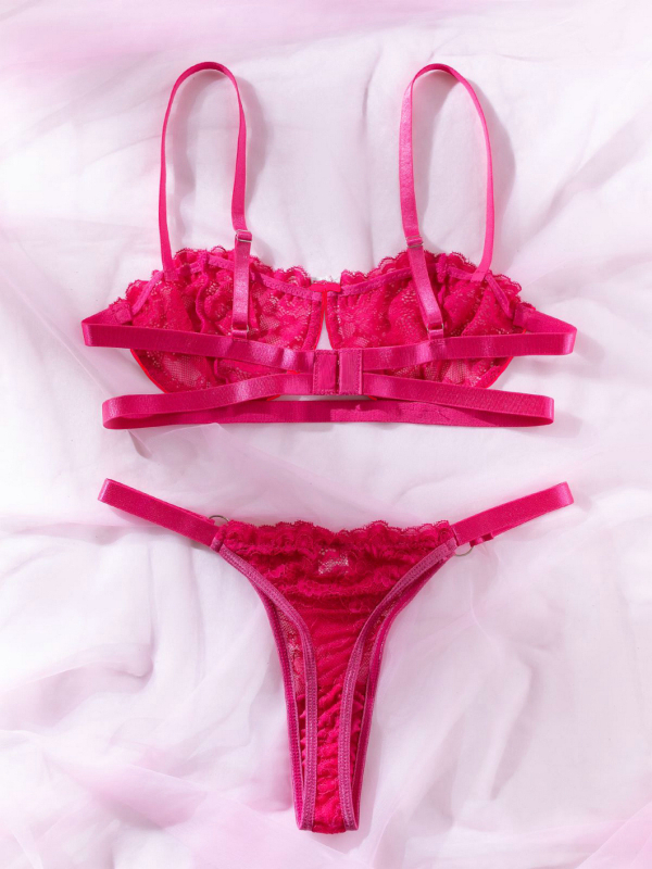 Tarpvalstybinis INS interneto įžymybių europietiškas ir amerikietiškas nėriniais siuvinėtas mergaičių tinklelio perspektyvos seksualus apatinis trikotažas dviejų dalių komplektas XYM1127